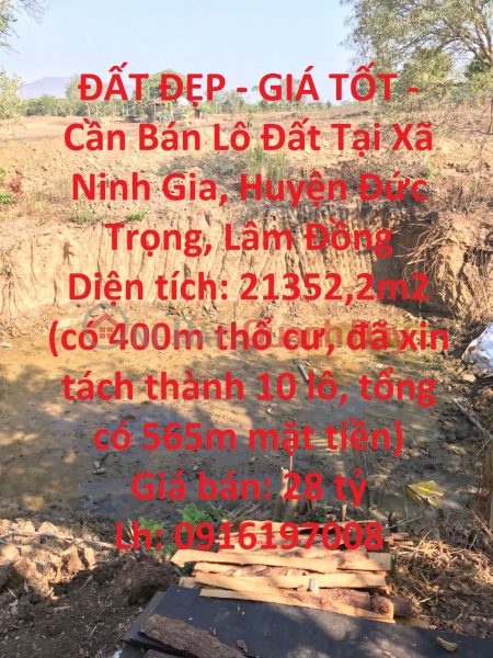 ĐẤT ĐẸP - GIÁ TỐT - Cần Bán Lô Đất Tại Xã Ninh Gia, Huyện Đức Trọng, Lâm Đồng Niêm yết bán