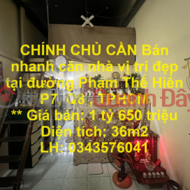 CHÍNH CHỦ CẦN Bán nhanh căn nhà vị trí đẹp tại quận 8, TPHCM _0