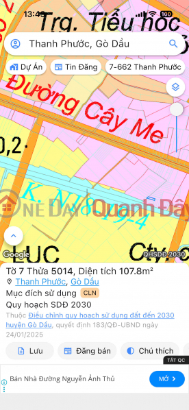 Owner selling land plot of 107.8m2 with title deed, best price in Go Dau area, Tay Ninh., Vietnam Sales | đ 600 Million