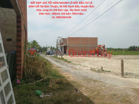 ĐẤT ĐẸP- GIÁ TỐT BÁN NHANH LÔ ĐẤT ĐẦU TƯ LÀ SINH LỜI TẠI huyện Đức Hòa, Long An _0