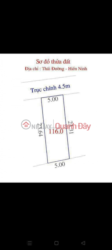 GIÁ HƠN TỶ DT 116 M ĐƯƠNG TO THÔNG RỘNG 4,5 M CÁCH SÂN BAY NỘI BÌA 1,5KM _0