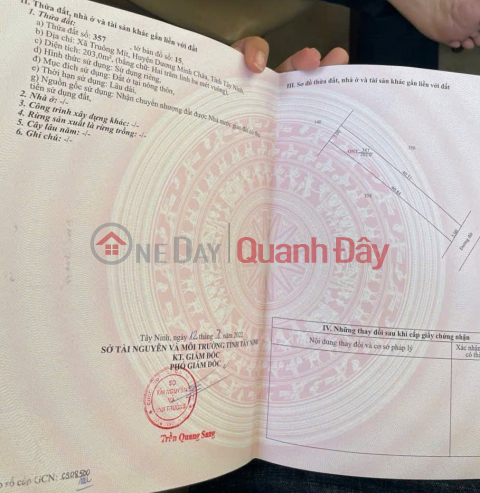 ĐẤT CHÍNH CHỦ - GIÁ TỐT - Mặt Tiền Đường Xã Truông Mít, Huyện Dương Minh Châu, Tây Ninh _0