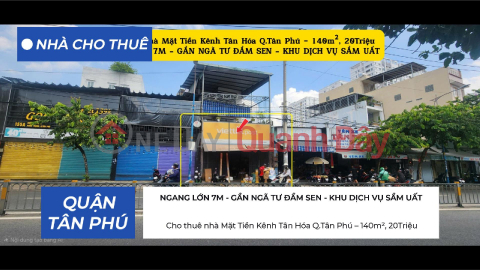 Cho thuê nhà Mặt Tiền Kênh Tân Hóa Q.Tân Phú–140m², 20Triệu _0