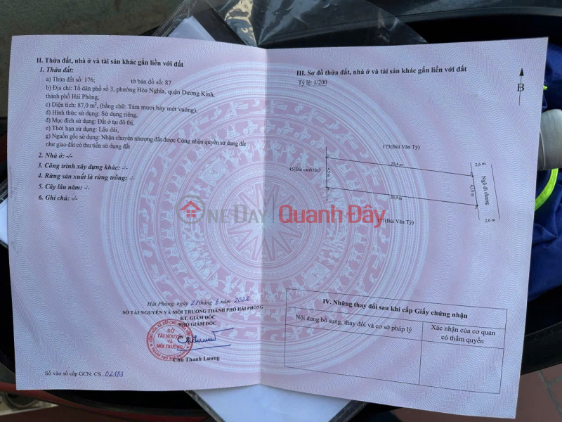 LÔ ĐẸP 87M² + 20M² LƯU KHÔNG – GIÁ RẺ NHẤT KHU HÒA NGHĨA – ĐƯỜNG NHỰA 5M – ZALO 0567 222 555 Việt Nam | Bán đ 1,7 tỷ