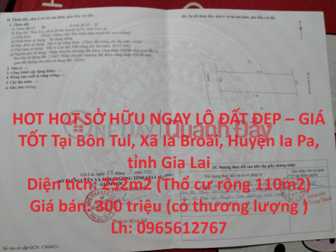 HOT HOT SỞ HỮU NGAY LÔ ĐẤT ĐẸP – GIÁ TỐT Tại Huyện Ia Pa- Gia Lai _0