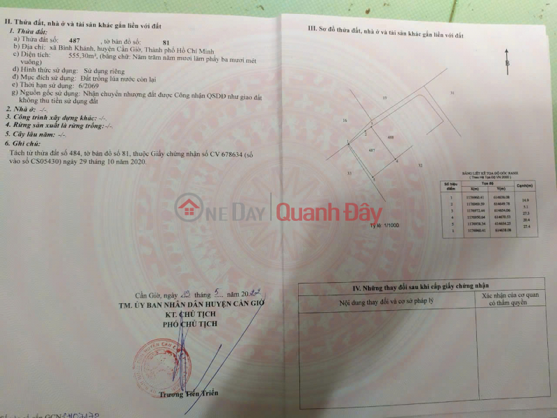 Property Search Vietnam | OneDay | Nhà ở | Niêm yết bán BÁN 555M2 ĐẤT SẴN SỔ MẶT TIỀN ĐƯỜNG CÁ SÚC-BÌNH KHÁNH-CẦN GIỜ