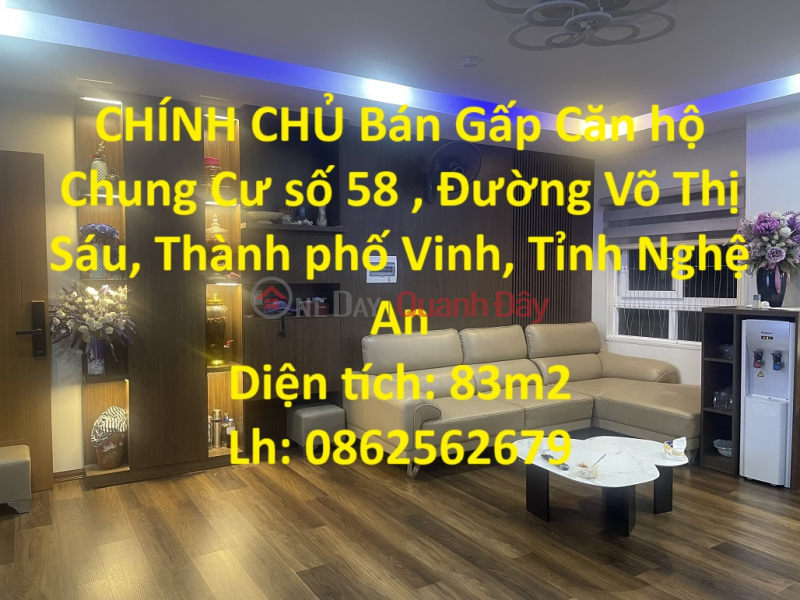 GUYS Urgent Sale Kim Truong Thi Apartment, At Vo Thi Sau Street, Vinh City, Nghe An Sales Listings