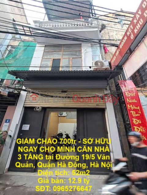DISCOUNT 700 million - OWN YOUR OWN 3-STOREY HOUSE at 19\/5 VAN QUAN, HA DONG _0