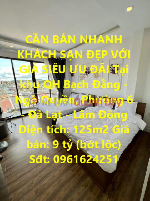 CẦN BÁN NHANH KHÁCH SẠN ĐẸP VỚI GIÁ SIÊU ƯU ĐÃI Tại Đà Lạt, Lâm Đồng _0