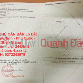 OWNER NEEDS TO SELL QUICKLY A Plot of Land in Bai Vong Hamlet - Ham Ninh - Phu Quoc City - Kien Giang _0