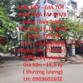 BEAUTIFUL HOUSE - GOOD PRICE - HOUSE FOR SALE AT 41F\/8 Dang Thuy Tram, Ward 13, Binh Thanh District, HCMC _0