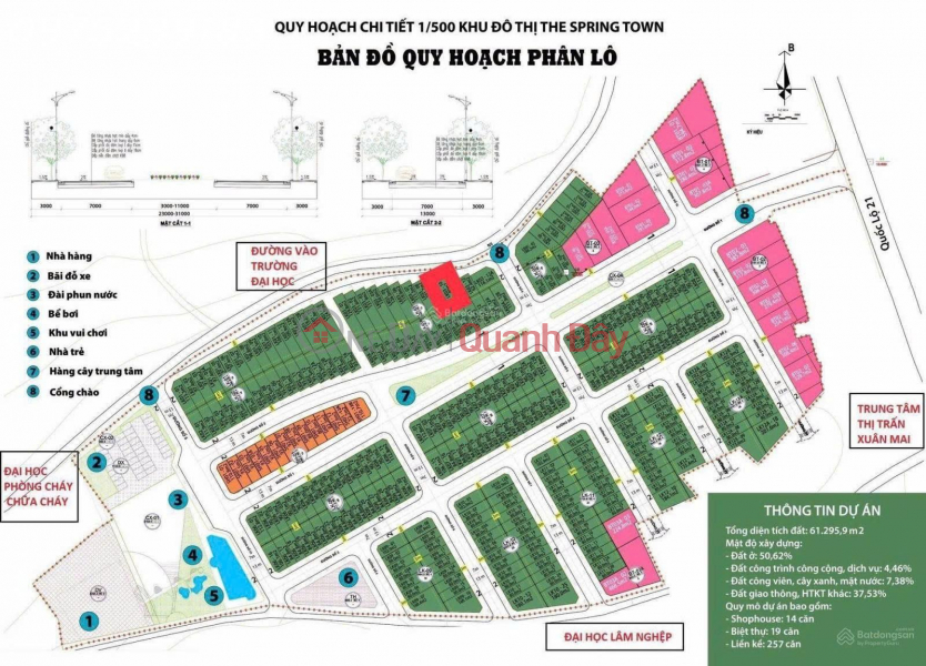 Property Search Vietnam | OneDay | Nhà ở, Niêm yết bán Cần tiền bán nhanh lô đất dự án The Spring Town Xuân Mai, DT 106m2, giá đầu tư