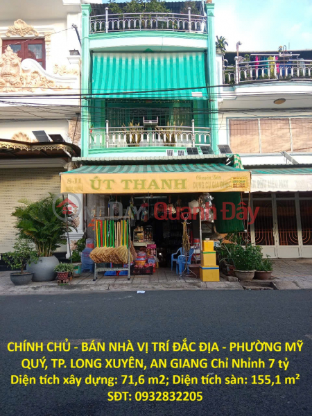 CHÍNH CHỦ - BÁN NHÀ VỊ TRÍ ĐẮC ĐỊA - PHƯỜNG MỸ QUÝ, TP. LONG XUYÊN, AN GIANG Chỉ Nhỉnh 7 tỷ Niêm yết bán