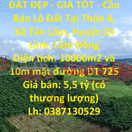 ĐẤT ĐẸP - GIÁ TỐT - Cần Bán Lô Đất Tại Thôn 4, Xã Tân Lâm, Huyện Di Linh, Lâm Đồng _0