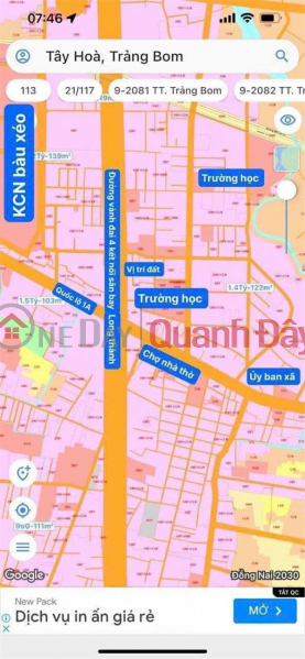 PRIMARY LAND - 100% RESIDENTIAL IN Tay Hoa Commune, Trang Bom District - Dong Nai | Vietnam Sales đ 1.15 Billion