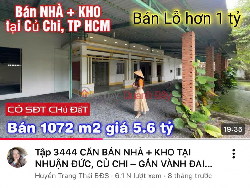 Property Search Vietnam | OneDay | Office / Commercial Property | Sales Listings, SELLING AT A LOSS OF OVER 1 BILLION VND – WAREHOUSE 1,073M² NEAR RING ROAD 4 – CU CHI – PRICE 5.6 BILLION VND (NEGOTIABLE)
