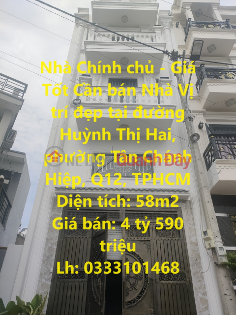 House by Owner - Good Price House for sale Nice location in District 12, HCMC _0