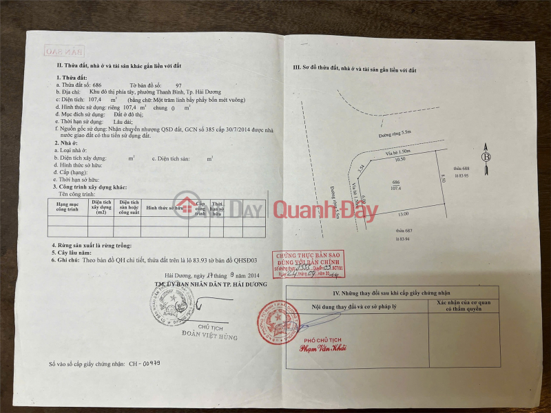 Đất lô góc 21m mặt tiền khu đô thị Vạn Phúc view bồn hoa Phường Thanh Bình, Thành phố Hải Dương Niêm yết bán