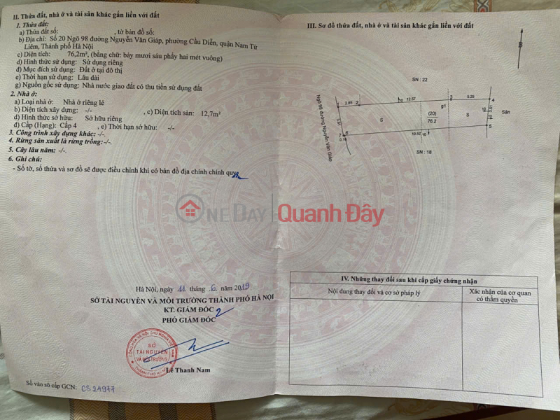 BÁN ĐẤT KÈM NHÀ 2 MẶT THOÁNG NGÕ 98 NGUYỄN VĂN GIÁP – CẦU DIỄN – NAM TỪ LIÊM Niêm yết bán