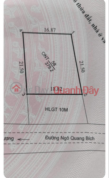 Property Search Vietnam | OneDay | Nhà ở Niêm yết bán CHÍNH CHỦ - CẦN BÁN Đất Tại Khu 4,Xã Minh Côi, Huyện Hạ Hoà ,Tỉnh Phú Thọ