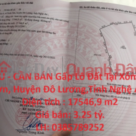 OWNER - FOR Urgent Sale of Land Plot in Do Luong, Nghe An. _0