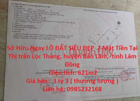 Sở Hữu Ngay LÔ ĐẤT SIÊU ĐẸP 2 Mặt Tiền Tại Thị trấn Lộc Thắng, huyện Bảo Lâm, tỉnh Lâm Đồng _0