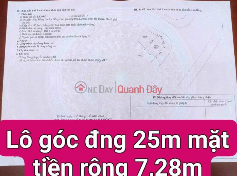 Beautiful Land - Good Price - Owner Needs to Sell Land Lot at Phu Luong Ward, Ha Dong District, Hanoi City - HANOI Sales Listings