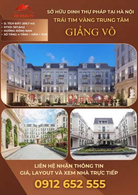(Owner) For sale, GRANDEUR PALACE GIANH VO - French mansion in the heart of Hanoi _0