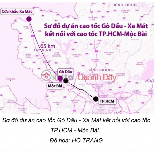 FOR URGENT SALE POT OF LAND AT XOM Thap Hamlet, Tan Phong Commune, Tan Bien District - Tay Ninh Vietnam, Sales đ 355 Million