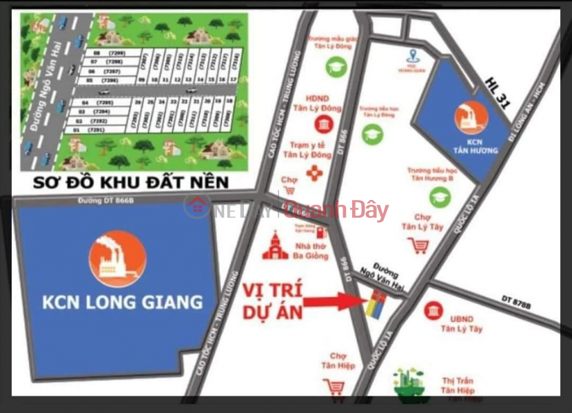 Property Search Vietnam | OneDay | Residential Sales Listings HOT!!! LAND By Owner - Good Price - Quick Sale Land Lot in Tan Ly Tay, Chau Thanh, Tien Giang.
