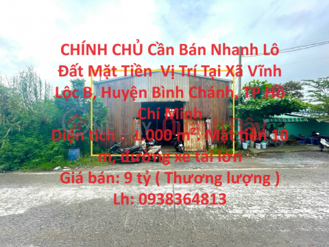 OWNER Needs To Sell Quickly Front Lot Land Location In Binh Chanh District, HCMC _0