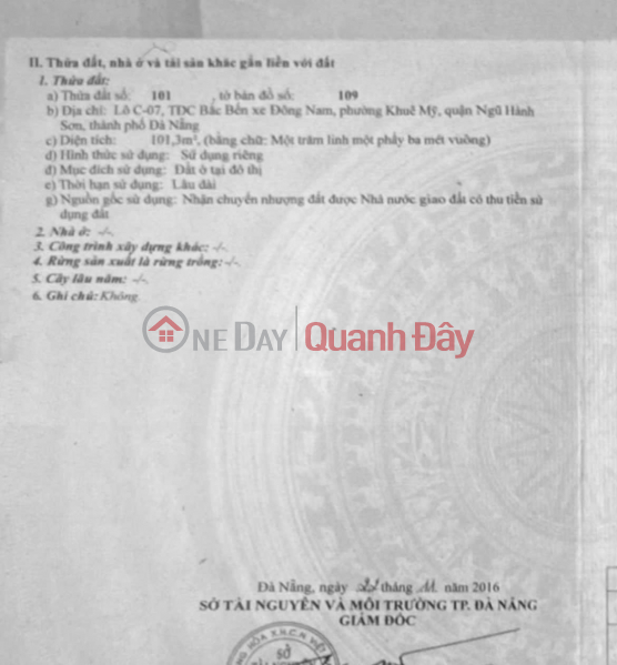 LAND IN GOOD LOCATION - GOOD PRICE - Need to quickly sell a potential land lot in Ngu Hanh Son district, Da Nang city Sales Listings