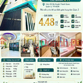 ĐẦU TƯ SINH LỜI – CẦN BÁN CĂN NHÀ 4 TẦNG TRUNG TÂM Q.3, Bà Huyện Thanh Quan, TP.HCM _0