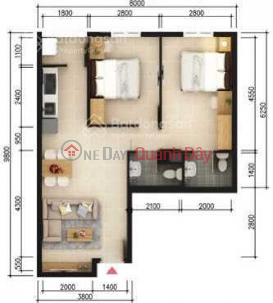 The owner needs to sell a 60m2 apartment near Aeon Binh Duong, Vietnam | Sales, đ 1.35 Billion