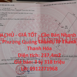 PRIMARY LAND - GOOD PRICE - For Quick Sale In Quang Thanh Ward, Thanh Hoa City _0