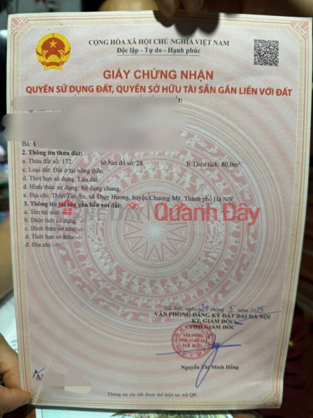 đ 10 triệu, HÀNG FO GẦN NGAY TRỤC CHÍNH 80M TẠI THỤY HƯƠNG-CHƯƠNG MỸ-HÀ NỘI