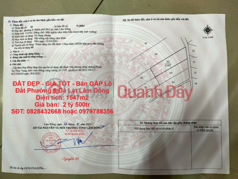 ĐẤT ĐẸP - GIÁ TỐT - Bán GẤP Lô Đất Phường 8 Đà Lạt Lâm Đồng _0