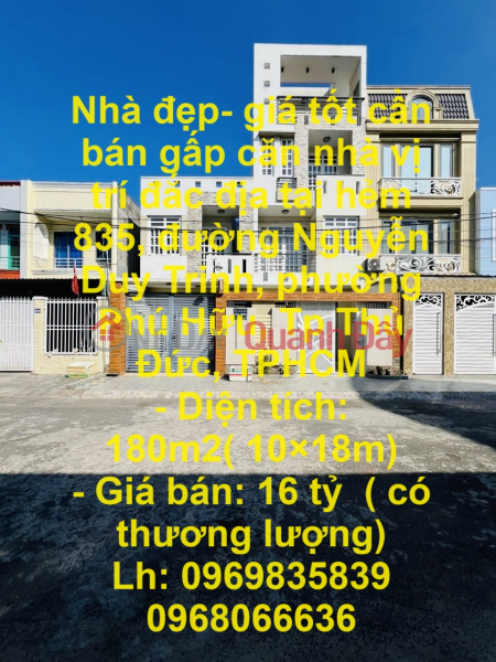 Beautiful house - good price for urgent sale, prime location in Thu Duc City, Ho Chi Minh City Sales Listings