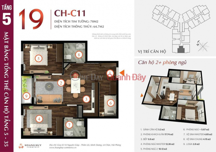 2 Apartments for Sale by Owner at Hoang Huy Commerce, Vo Nguyen Giap Street, Le Chan District. Sales Listings