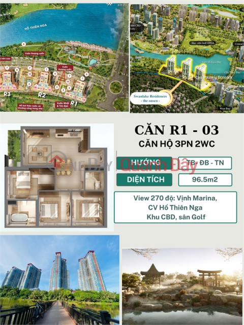 Urgent sale of apartment 03, Building R1, 270 degree view, high floor, Onsen The Landmark Ecopark project _0