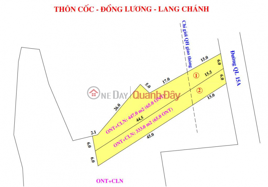 BEAUTIFUL LAND - GOOD PRICE - OWNERS SELL 2 TIMES OF LAND LOT AT Dong Luong, Lang Chanh, Thanh Hoa Sales Listings