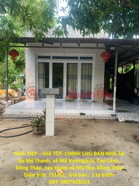 NHÀ ĐẸP – GIÁ TỐT- CHÍNH CHỦ BÁN NHÀ Tại ấp Mỹ Thạnh, xã Mỹ Xương(cũ),Cao Lãnh, Đồng Tháp _0