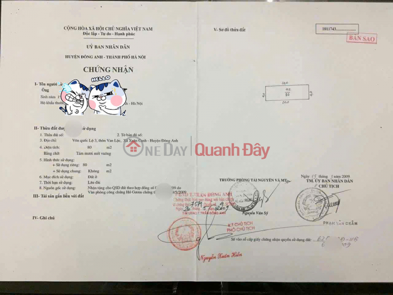 LAND FOR SALE 80M2 XUAN CANH DONG ANH - ROAD FRONT OF QL3 Vietnam, Sales, đ 21.6 Billion